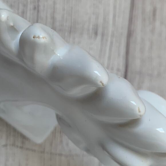 White Ceramic Unicorn Statue Figurine Bust with Gold Horn Glazed Finish 6" - Picture 6 of 14